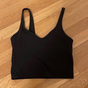 lululemon align cropped tank top in black size 4